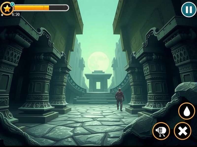 Mythical Temple Chase gameplay screenshot showing temple ruins