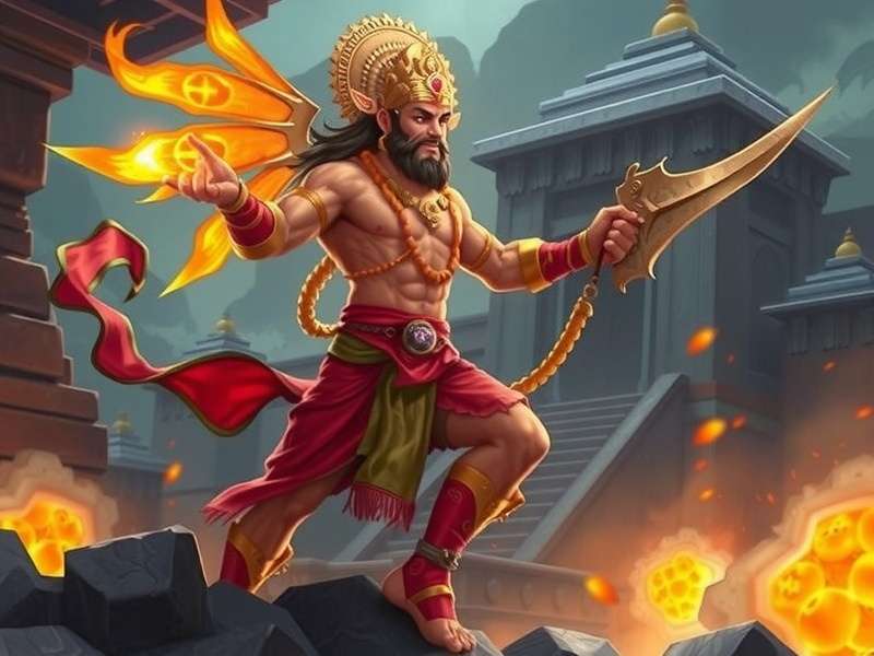 Mythical Temple Chase character using Hanuman power